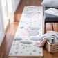 Safavieh Carousel CRK195 2" x 8" Ivory and Pink Kids Runner, , large