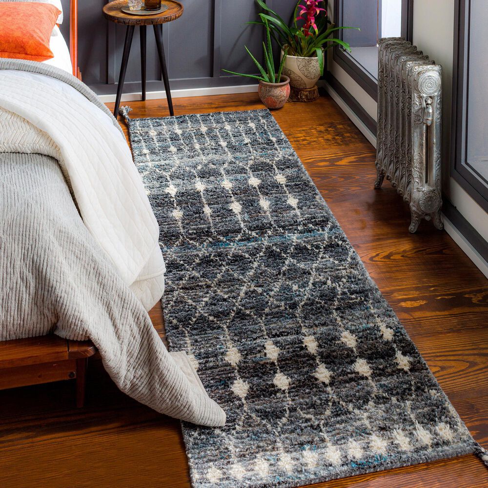 Surya Birch 2&#39;6&quot; x 8&#39; Black, Charcoal, Gray and Cream Runner, , large