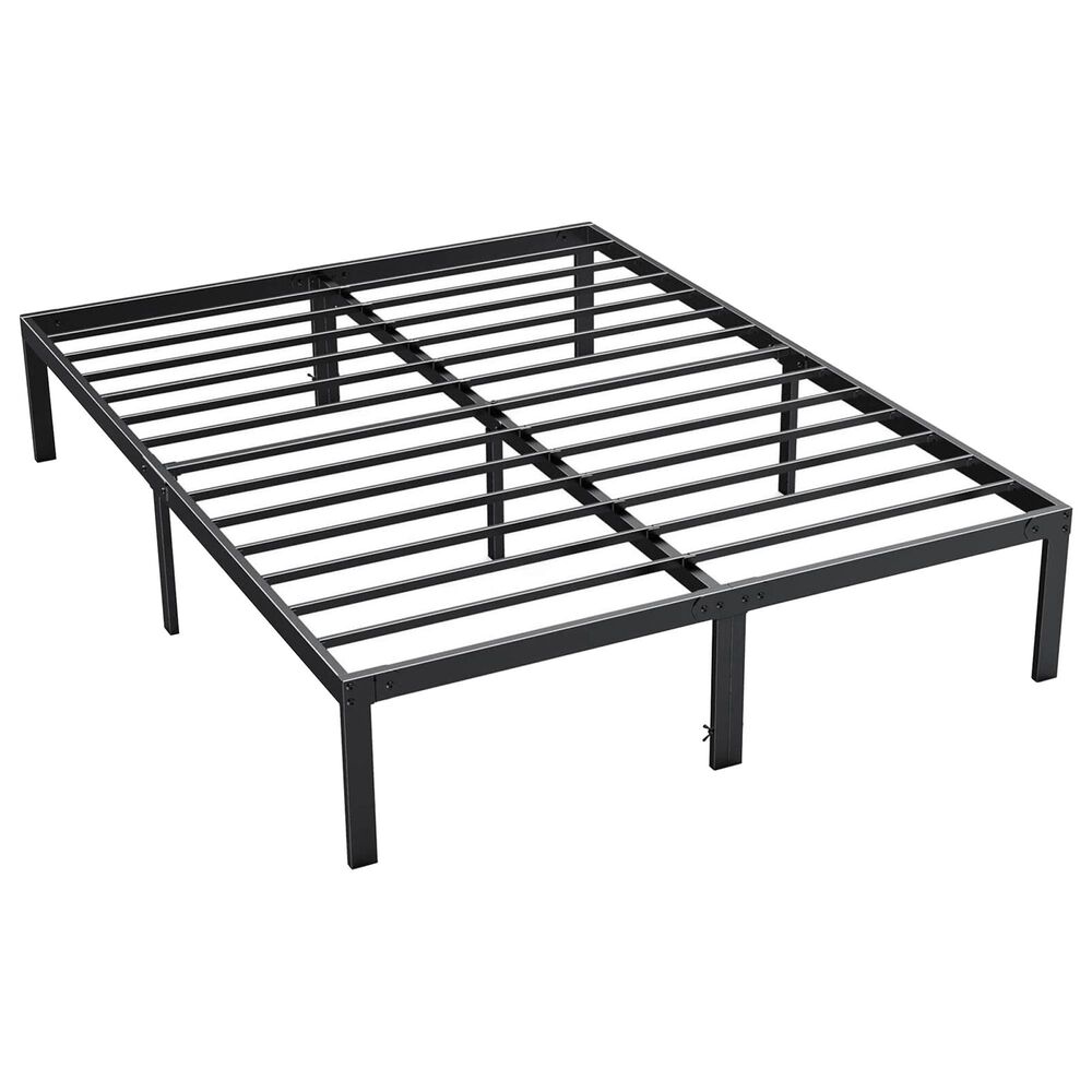 Hearth and Haven Queen Heavy Duty Metal Bed Frame in Black, , large