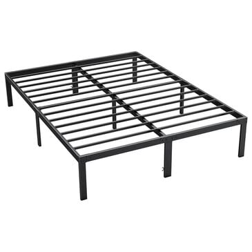Hearth and Haven Queen Heavy Duty Metal Bed Frame in Black, , large