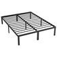 Hearth and Haven Queen Heavy Duty Metal Bed Frame in Black, , large