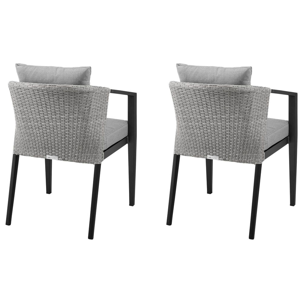 Blue River Palma Outdoor Dining Chair with Dark Grey Cushion in Black and Grey (Set of 2), , large