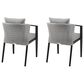 Blue River Palma Outdoor Dining Chair with Dark Grey Cushion in Black and Grey (Set of 2), , large