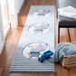 Safavieh Carousel CRK126 2" x 8" Ivory and Blue Kids Runner, , large