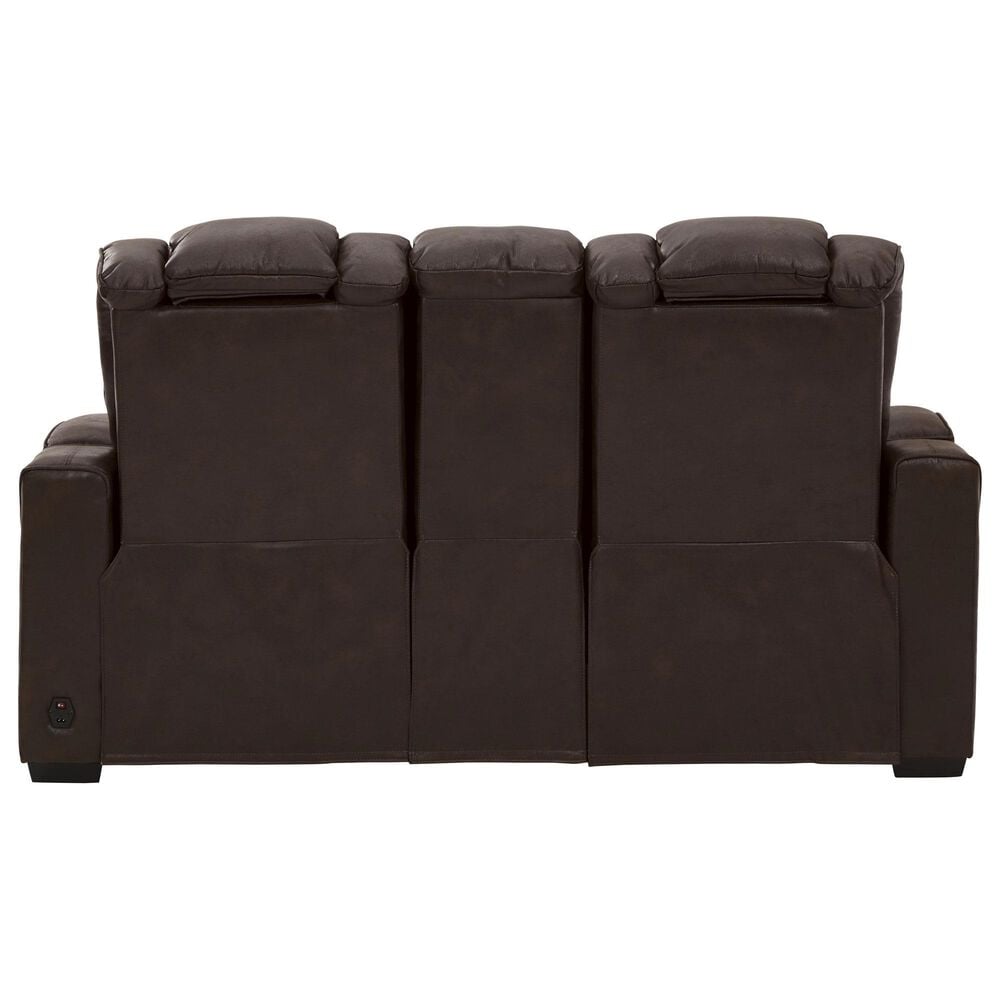 Ashley Owner&#39;s Box Power Reclining Loveseat with Console in Thyme, , large