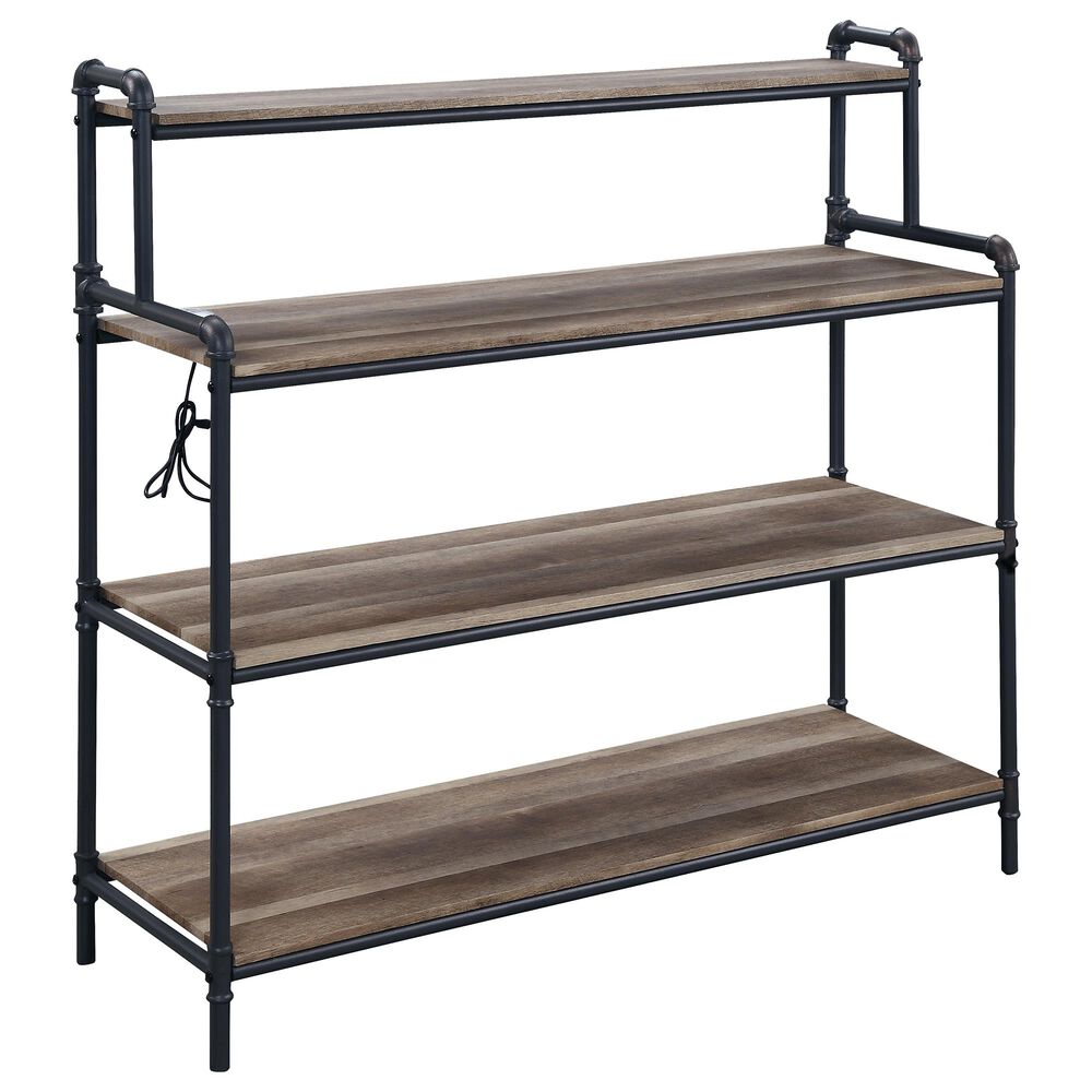 Gunnison Co. Cordelia Bookshelf with USB Port in Antique Oak, , large