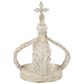 Maple and Jade Royal Crown Sculpture in Matte Antique White, , large