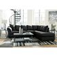 Ashley Darcy Standard Ottoman in Black, , large