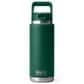YETI Rambler 26 Oz Water Bottle with Color-Matched Straw Cap in Black Forest Green, , large