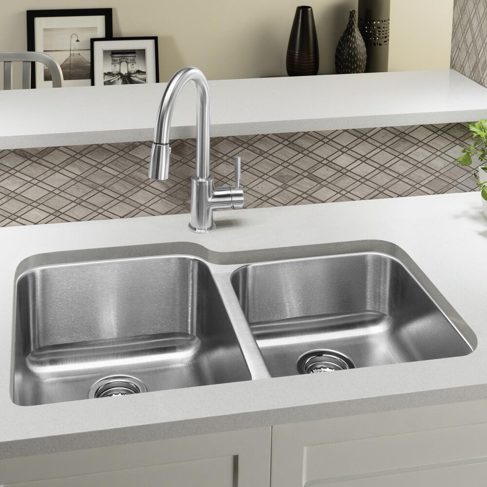 Blanco Stellar 32&quot; 1-3/4 Double Bowl Kitchen Sink in Refined Brushed, , large