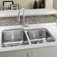 Blanco Stellar 32" 1-3/4 Double Bowl Kitchen Sink in Refined Brushed, , large