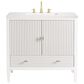 James Martin Vanities Myrrin 36" Vanity in Bright White with 3 cm Arctic Fall Solid Surface Top, , large