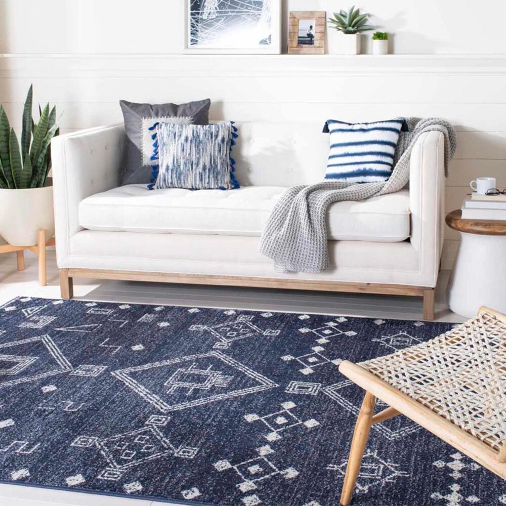 Safavieh Adirondack ADR208N 3&#39; x 5&#39; Navy and Silver Area Rug, , large