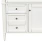 James Martin Brittany 36" Single Bathroom Vanity in Bright White with 3 cm White Zeus Quartz Top and Rectangular Sink, , large