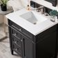 James Martin Vanities Brittany 30" Single Bathroom Vanity in Black Onyx with 3 cm White Zeus Quartz Top and Rectangular Sink, , large