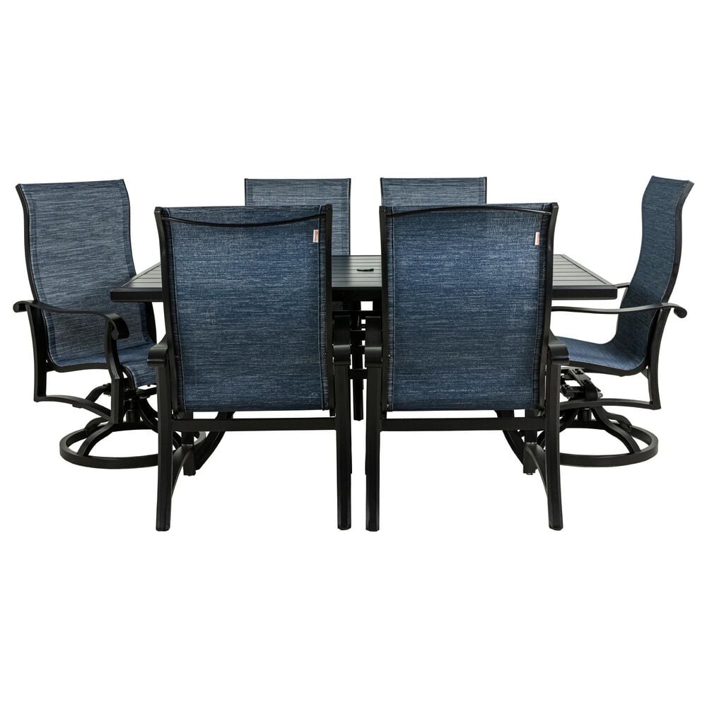 Crown Garden 7-Piece Dining Set in Collect Indigo and Matte Black, , large