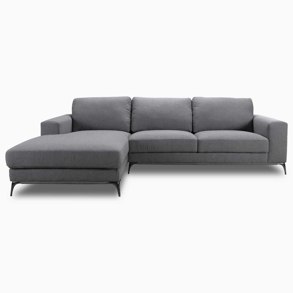 37B 2-Piece Carlo Stationary Left Facing Sectional with Chaise in Slate Gray, , large