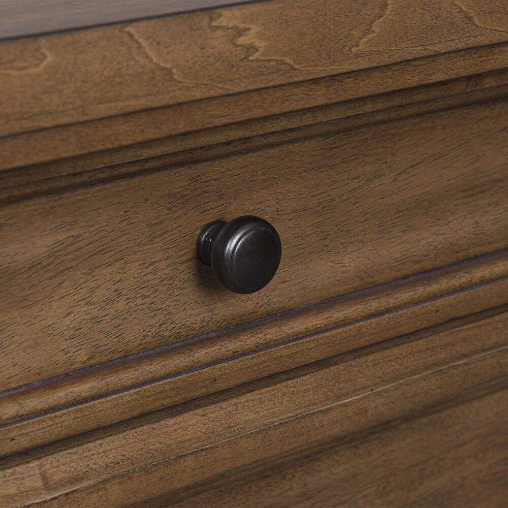 Ashley Rowlenstown 3 Drawer Nightstand in Medium Brown with Outlet and USB Ports, , large