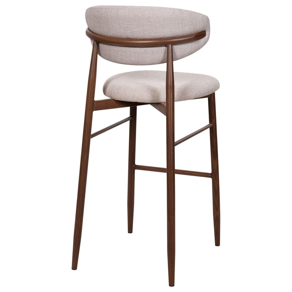 New Heritage Design Royce Bar Stool with Toast Cushion in Walnut, , large