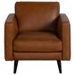 Natuzzi Editions Destrezza Leather Arm Chair in Brandy, , large
