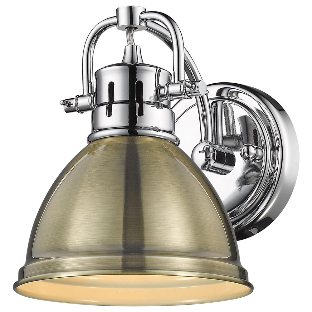 Golden Lighting Duncan 1-Light Bath Vanity in Chrome and Aged Brass, , large
