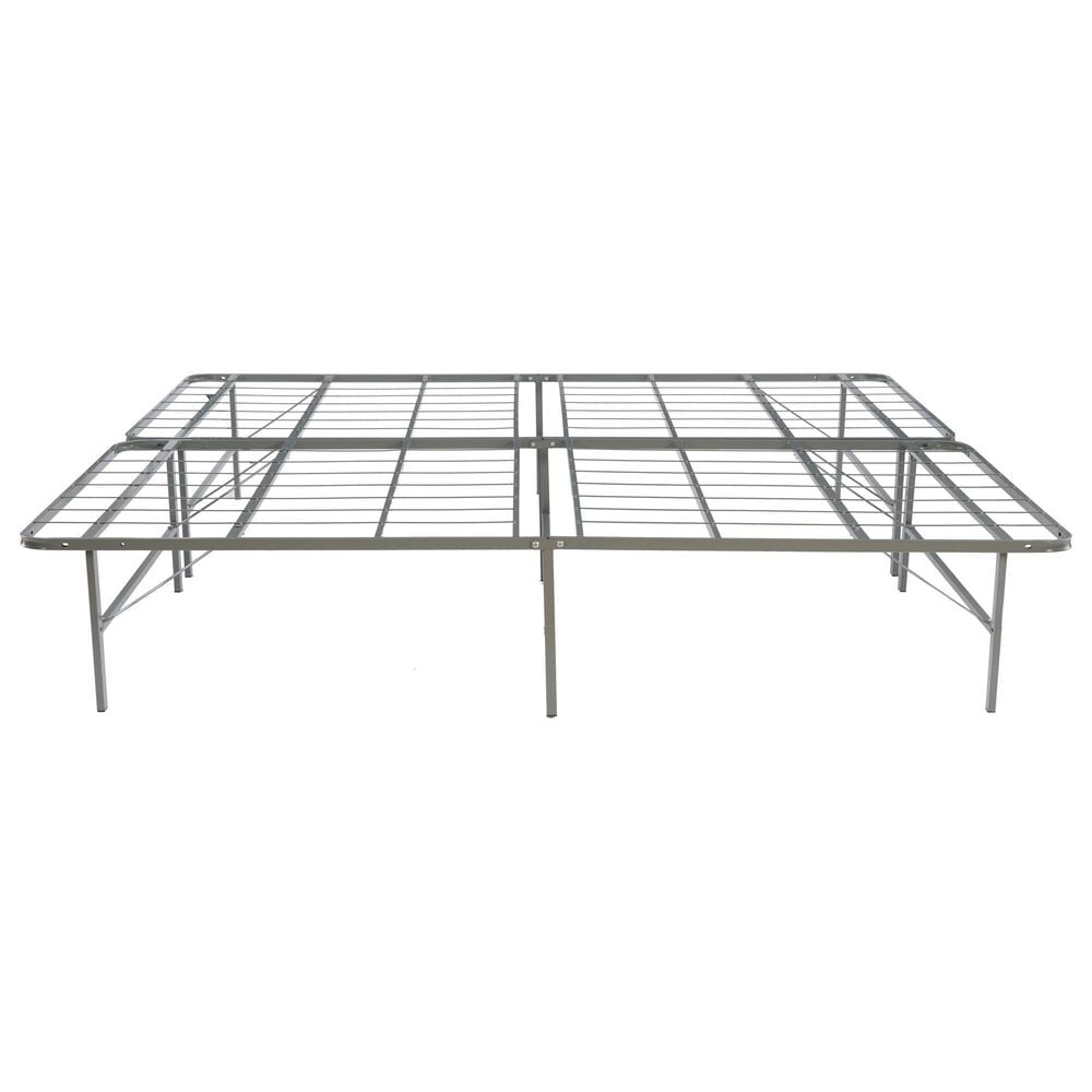 Linon Home Decor Franson King Folding Platform Bed Frame in Dark Pewter, , large