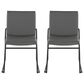LumiSource Dutchess Side Chair with Grey Faux Leather Cushion in Black (Set of 2), , large