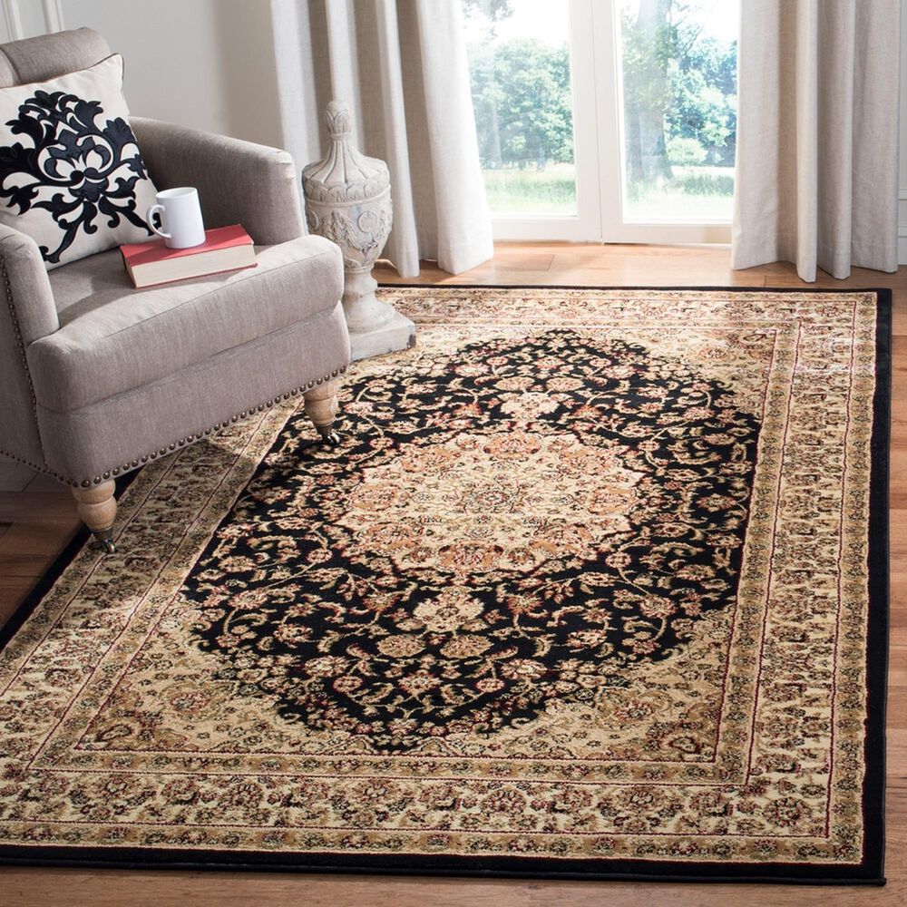 Safavieh Lyndhurst LNH222 3&#39;3&quot; x 5&#39;3&quot; Black and Ivory Area Rug, , large