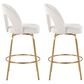 LumiSource Ava Swivel Counter Stool with Snow White Fabric Upholstery in Gold (Set of 2), , large