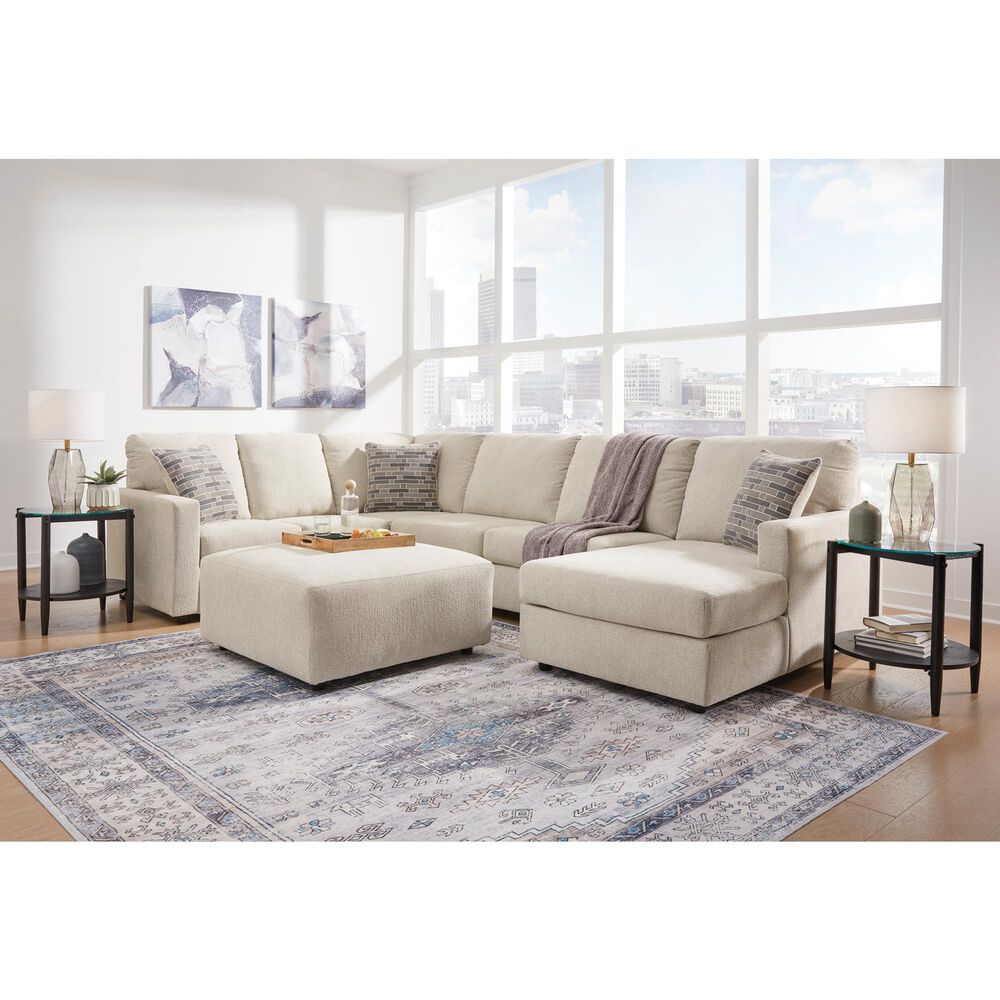 Ashley Edenfield 3-Piece Right Facing Sectional with Chaise in Linen, , large