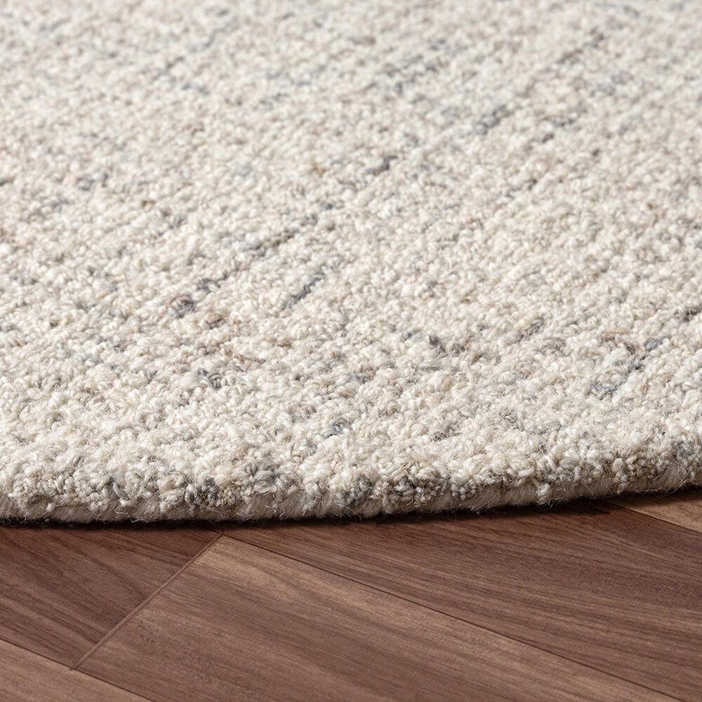 L&amp;R Resources Criss Cross Ivory and Greige 6&#39; Round Area Rug, , large