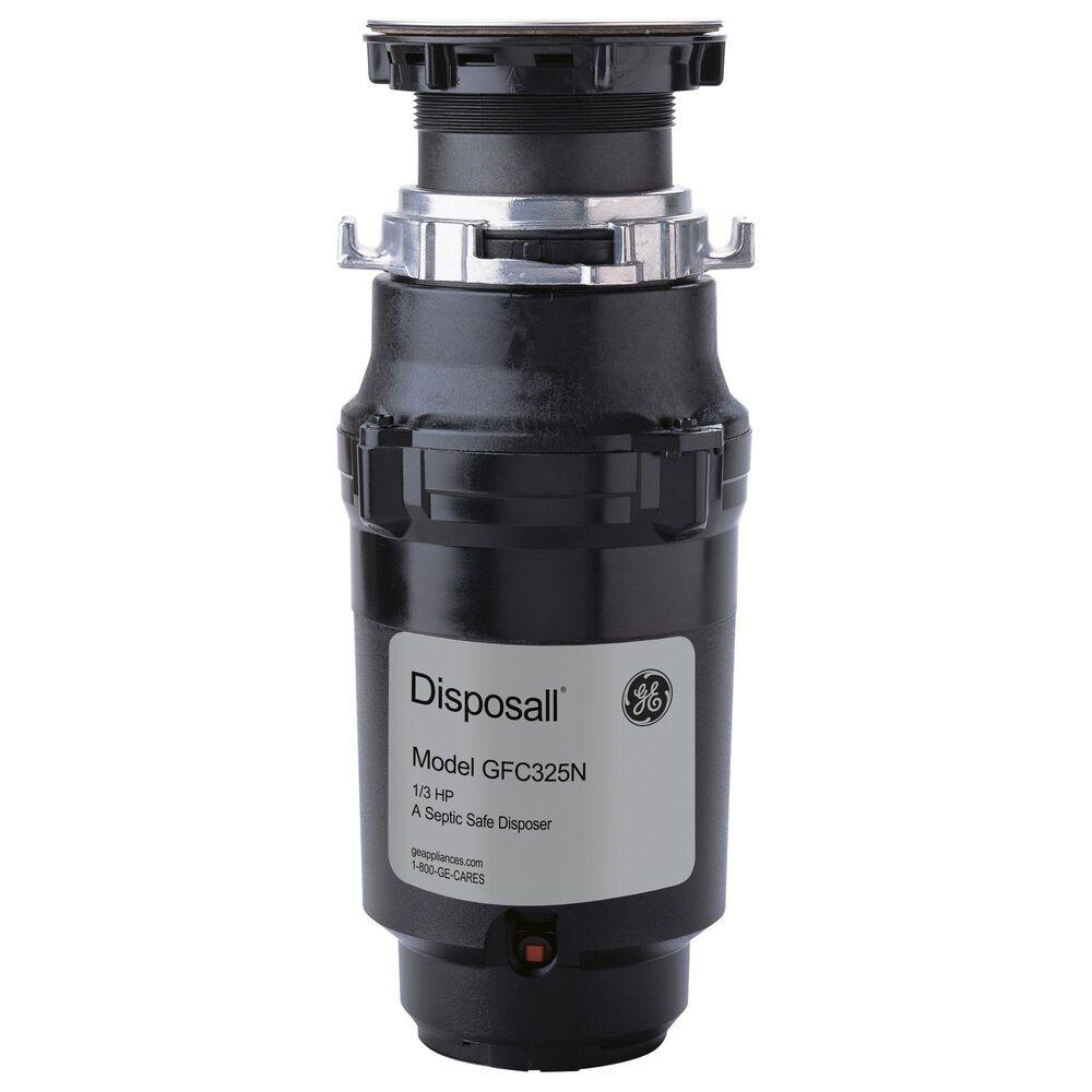 GE Appliances 1/3 HP Continuous Feed Garbage Disposer in Black, , large