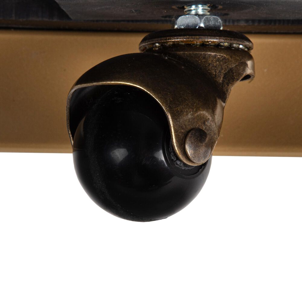 Crown Mark Kara Coffee Table with Casters in White Marble, Black and Gold, , large