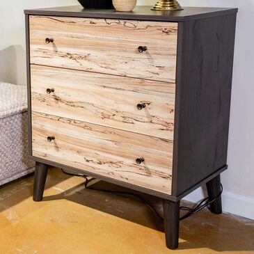 Signature Design by Ashley Piperton 3 Drawer Chest in Dark Charcoal and Oak, , large