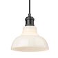 Golden Lighting Carver 1-Light Pendant with Vintage Milk Shade in Matte Black, , large