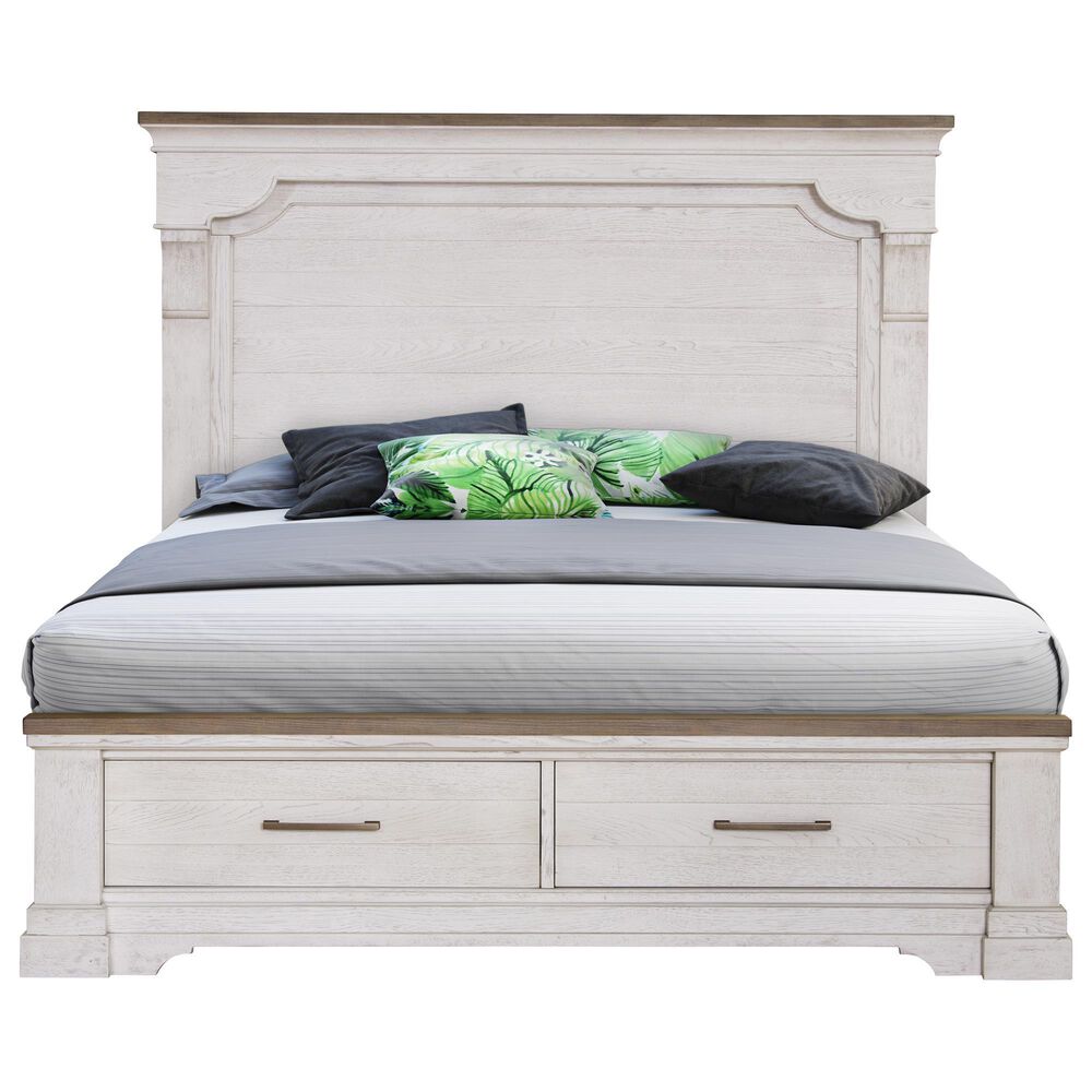 Sasha Lee King Storage Bed in Two Tone Hickory, , large