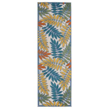 Nourison Aloha ALH18 2"3" x 12" Ivory and Multicolor Indoor/Outdoor Runner, , large