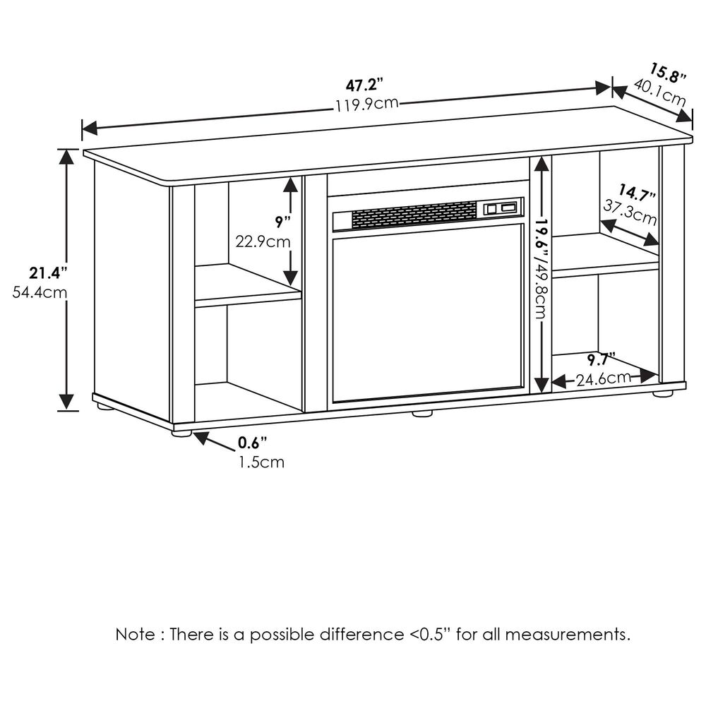 Noviland 47&quot; Fireplace TV Stand in Americano, , large