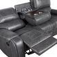 Crystal City Keily Manual Reclining Sofa with Dropdown Table in Dove Grey, , large