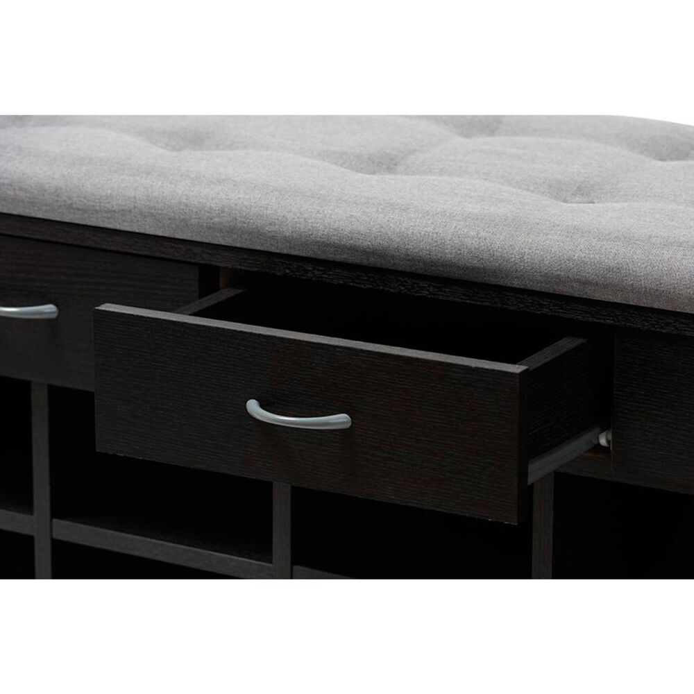 Baxton Studio Upholstered Entryway Bench in Light Grey/Brown NFM