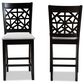 Baxton Studio Devon Counter Height Pub Chair with Grey Cushion in Espresso Brown (Set of 2), , large