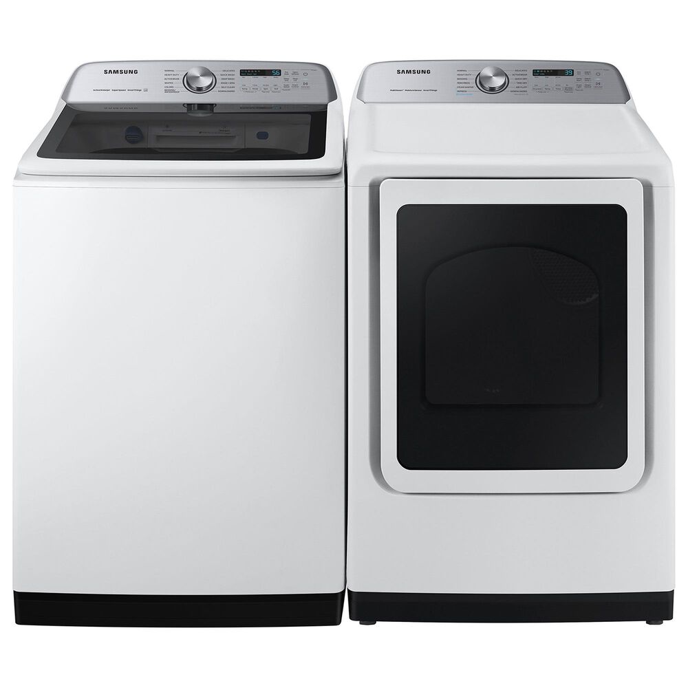 Samsung 5.1 Cu. Ft. Top Load Washer and 7.4 Cu. Ft. Gas Dryer Laundry Pair in White, , large