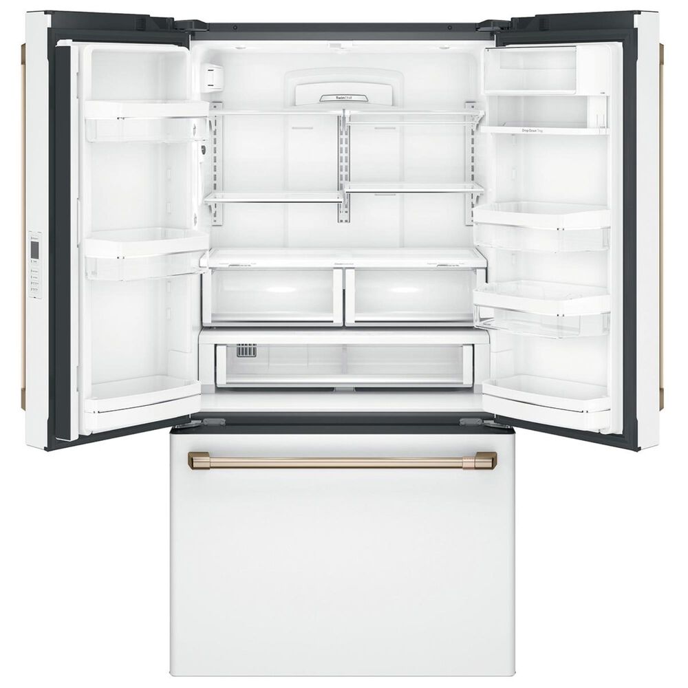 Cafe 23.1 Cu. Ft. Counter Depth French Door Refrigerator in Matte White in Brushed Bronze, , large