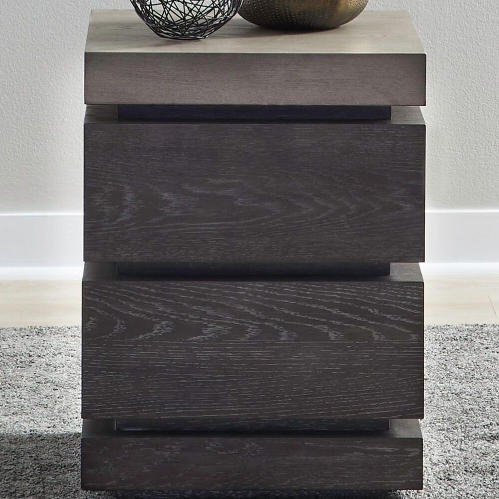 Belle Furnishings Piedmont 2-Drawer Chairside Table in Charcoal and Ash, , large