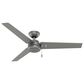Hunter Cassisus 52" Outdoor Ceiling Fan in Matte Silver, , large