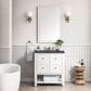 James Martin Vanities Breckenridge 30" Single Bathroom Vanity in Bright White with 3 cm Charcoal Soapstone Quartz Top and Rectangular Sink, , large
