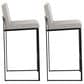 Lumisource Fuji High Back Barstool with Grey Fabric in Black (Set of 2), , large