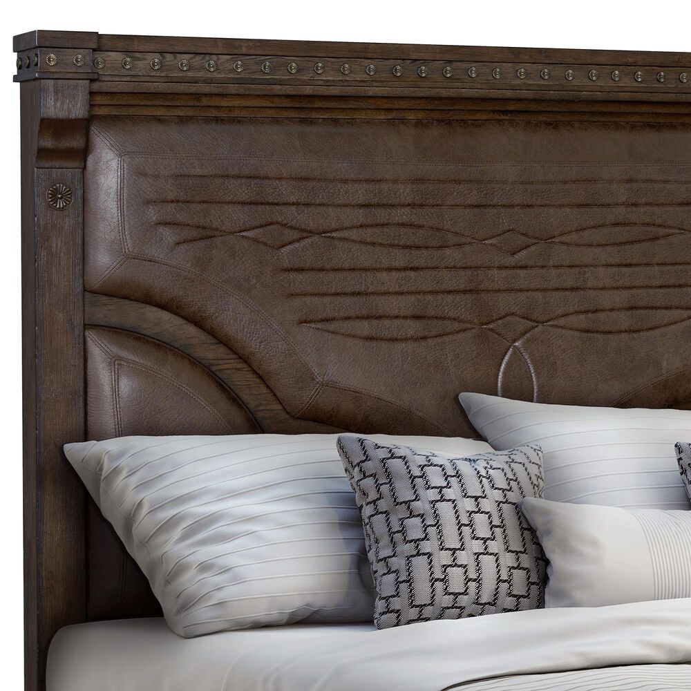 Sasha Lee Grand Teton 5 Piece Queen Bedroom Set in Warm Brown Oak, , large