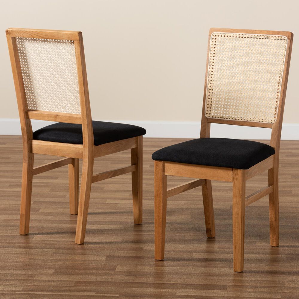 Baxton Studio Idris Side Chair in Oak Brown (Set of 2), , large