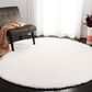 Safavieh August Shag 4" Round White Area Rug, , large